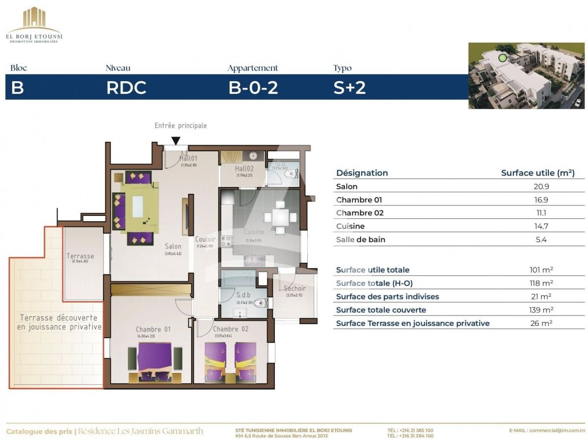 Appartements à vendre sur plan à Gammarth image 1