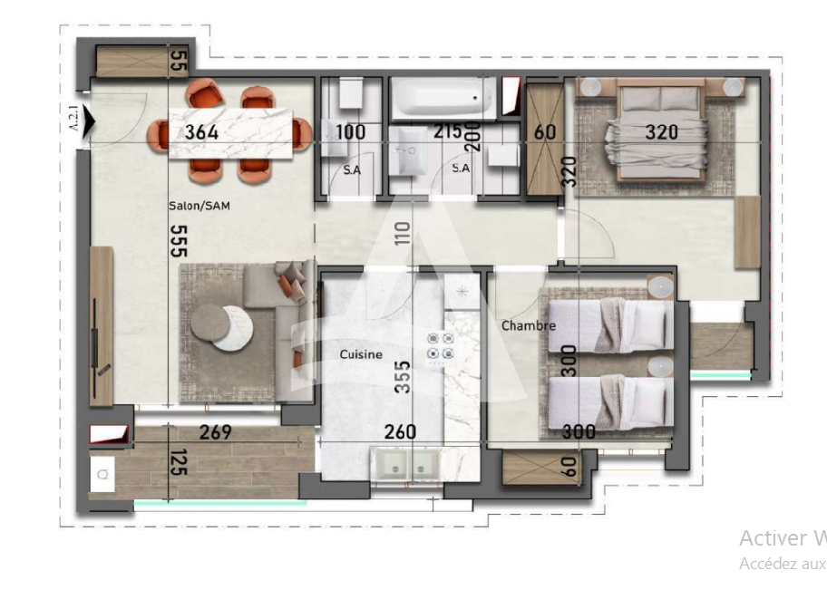 Appartement s+2 neuf  pour investissement aux  jardins de Carthage image 0