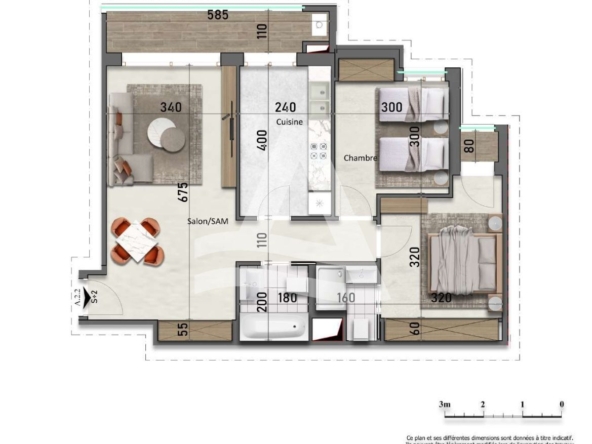 Appartement s+2 encours de construction aux jardins de Carthage image 0