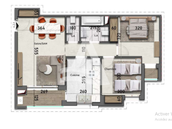 Appartement s+2 neuf  pour investissement aux  jardins de Carthage image 0