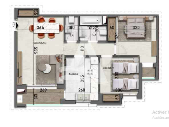 Appartement s+2 neuf  pour investissement aux  jardins de Carthage image 0